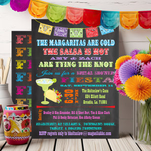 Chalkboard Mexican Fiesta Bridal Shower Invitation