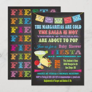 Chalkboard Mexican Fiesta Couples Baby Shower Invitation