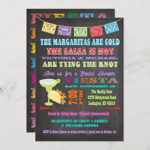 Chalkboard Mexican Fiesta Couples Shower Invitation