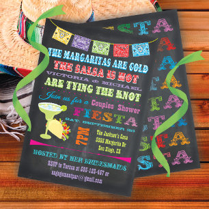 Chalkboard Mexican Fiesta Couples SHower Invitation