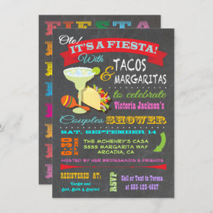 Chalkboard Mexican Fiesta Couples Shower Invitation
