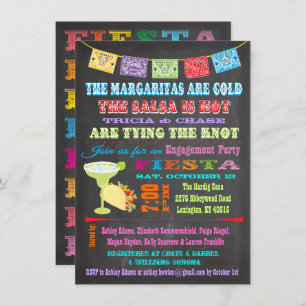 Chalkboard Mexican Fiesta Engagement Party Invitation