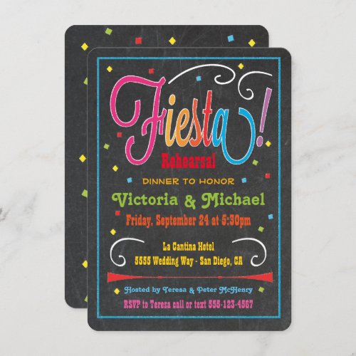 Chalkboard Mexican Fiesta Party Invitation