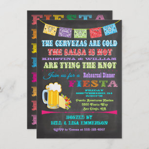 Chalkboard Mexican Fiesta Rehearsal Dinner Invitation