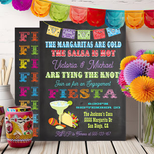 Chalkboard Mexican Fiesta Rehearsal Dinner Invitation