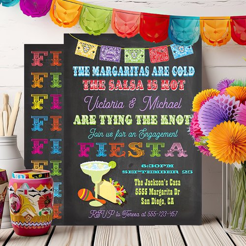 Chalkboard Mexican Fiesta Rehearsal Dinner Personalized Invite