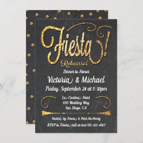 Chalkboard Mexican Fiesta Rehearsal Dinner Invitation