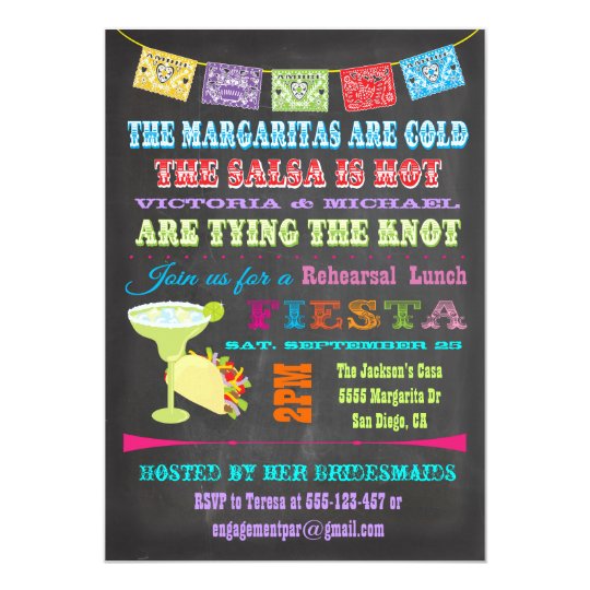 Chalkboard Mexican Fiesta Rehearsal Lunch Invitation | Zazzle.com