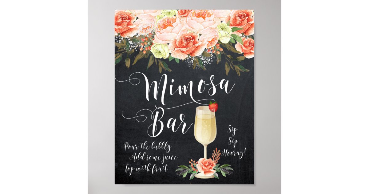 Mimosa Bar Sign, Fairy Lights Chalkboard