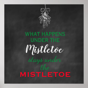 Chalkboard Mistletoe Holiday Poster