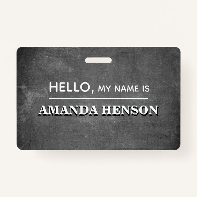 Chalkboard Modern My name is Badge (Front)