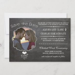 Chalkboard Modern Vintage Typography Invitation