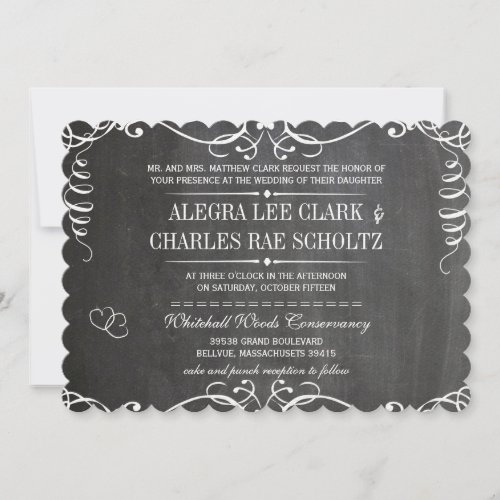 Chalkboard Modern Vintage Typography Invite