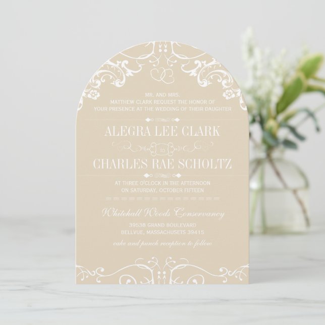 Chalkboard Modern Vintage Typography Invite (Standing Front)