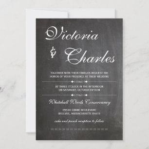 Chalkboard Modern Vintage Typography Invite