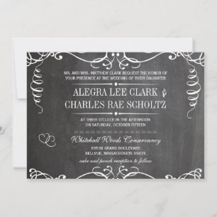 Chalkboard Modern Vintage Typography Invite
