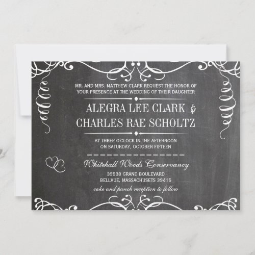 Chalkboard Modern Vintage Typography Invite