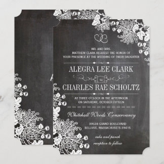 Chalkboard Modern Vintage Typography Invite