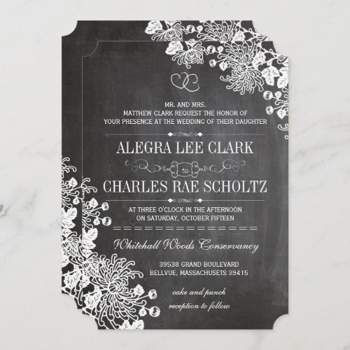 Chalkboard Modern Vintage Typography Invite