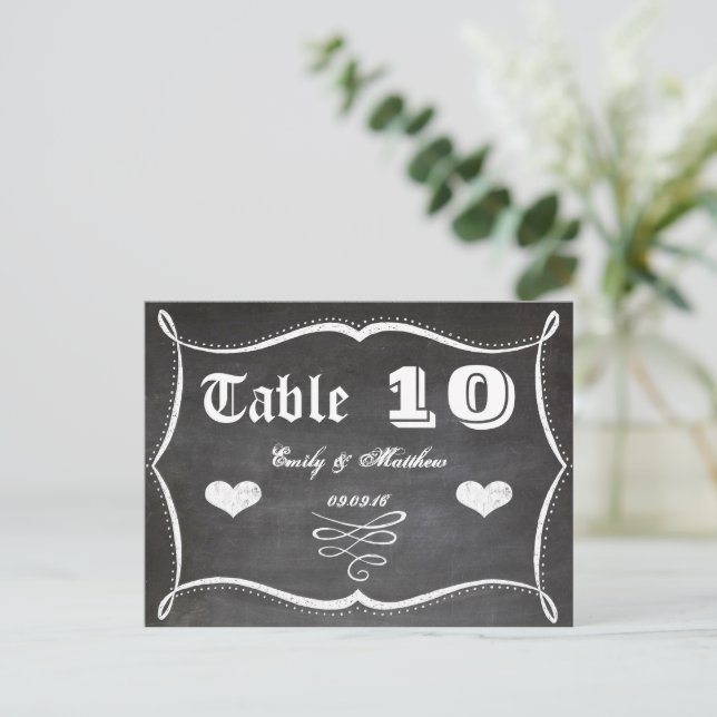 Chalkboard Modern Vintage Typography Table Number (Standing Front)