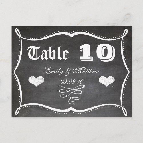 Chalkboard Modern Vintage Typography Table Number