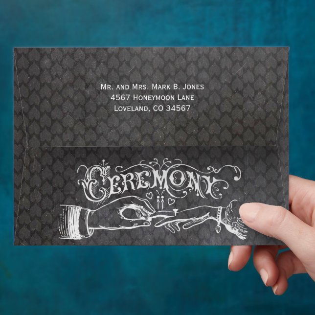 Chalkboard Modern Vintage Wedding Envelopes (Hand)