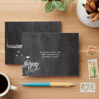 Chalkboard Modern Vintage Wedding Envelopes