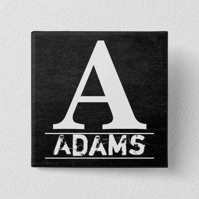Chalkboard Monogram Letters Button (Front)