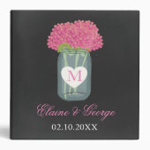 Chalkboard Monogram Mason Jar Wedding Planner Binder (Front)