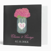 Chalkboard Monogram Mason Jar Wedding Planner Binder (Front/Inside)