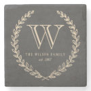 Chalkboard Monogram Stone Coaster Chalkboard Monogram Stone Coaster