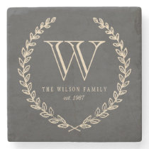 Chalkboard Monogram Stone Coaster Chalkboard Monogram Stone Coaster
