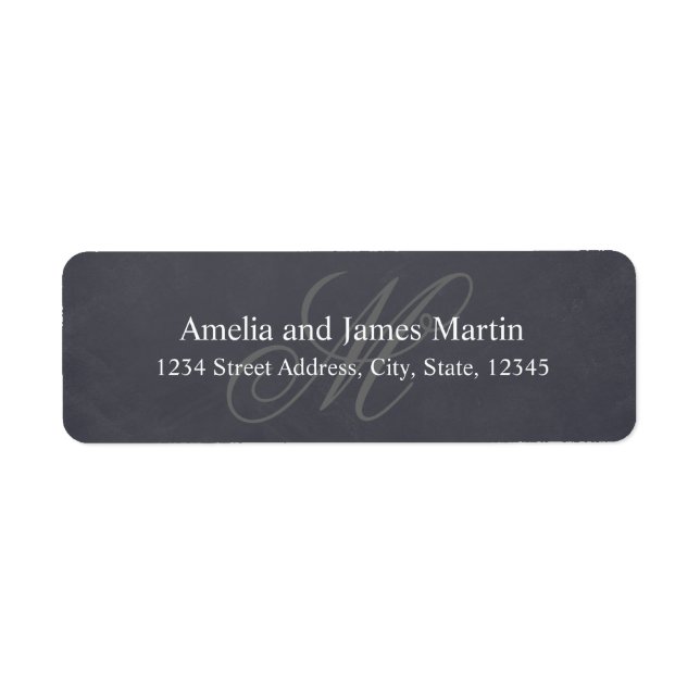 Chalkboard Monogram Wedding Label (Front)