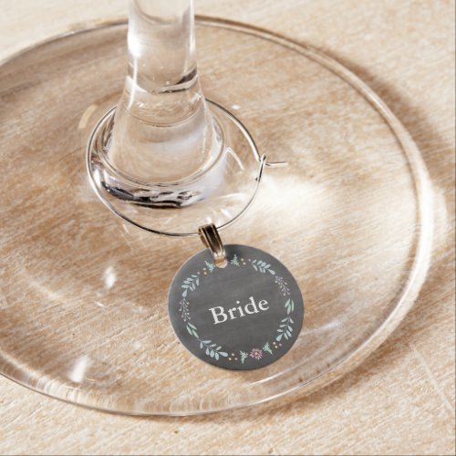 Chalkboard Monogram Wedding or Special Occasion Wine Glass Charm