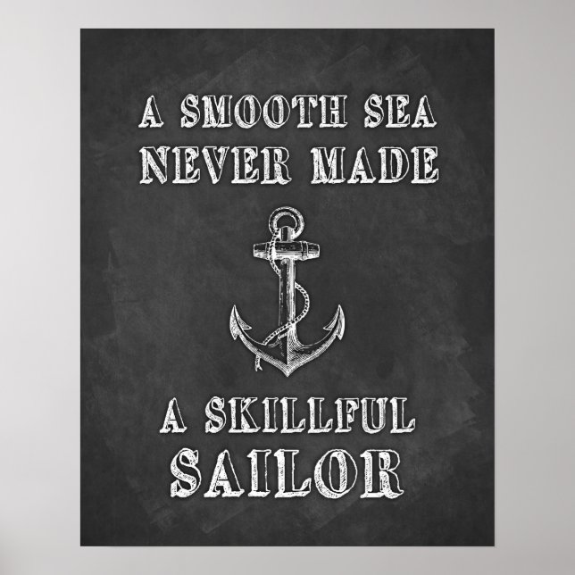 Chalkboard motivational quote Sailor poster (Front)