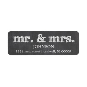 Chalkboard Mr. & Mrs. Return Address Labels