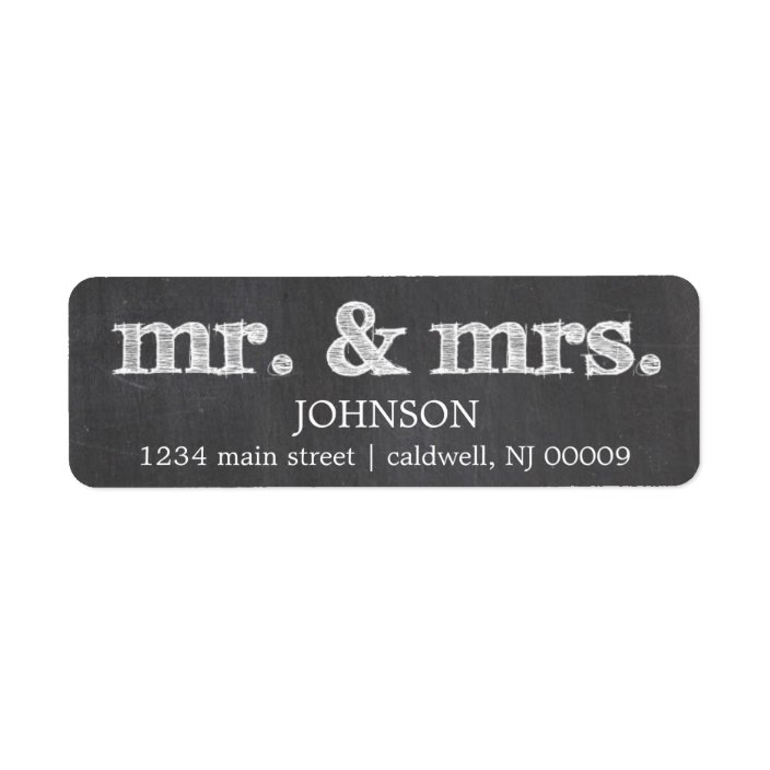 Chalkboard Mr. & Mrs. Return Address Labels