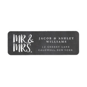 Chalkboard Mr. & Mrs. Return Address Labels