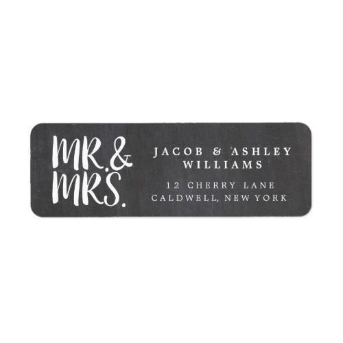 Chalkboard Mr  Mrs Return Address Labels