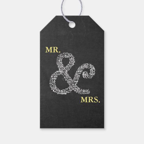 Chalkboard Mr  Mrs Wedding Shower Party Gift Tags