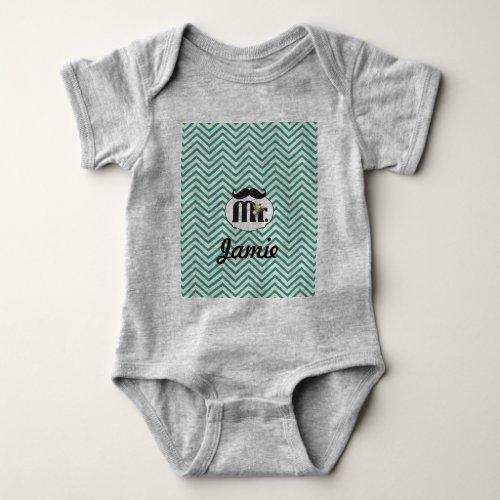 Chalkboard Mr Yellow and green Baby Bodysuit