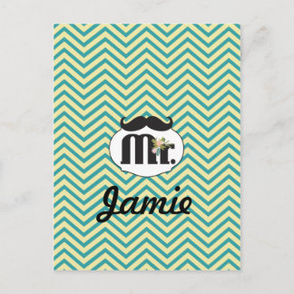 Chalkboard Mr Yellow and green Postcard