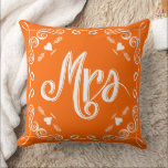 Chalkboard Mrs Brides Pillow Any Color<br><div class="desc">Coral Chalkboard Vintage Modern Mr. and Mrs. Chalkboard Wedding Modern Vintage Typography Pillow. Her or Him Michigan State Sweetheart Wedding Anniversary Pillow or Bride's Chair at Reception or 1st Christmas Gift, The 2nd Wedding Anniversary is the Cotton Anniversary. Cotton symbolizes the Natural Growth of all the adaptability, versatility and purity...</div>