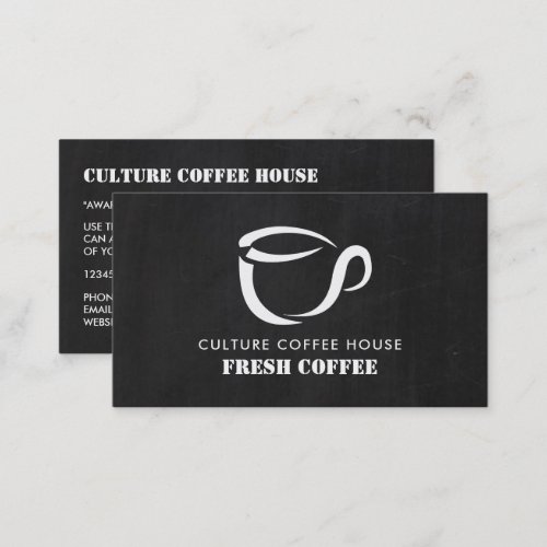 Chalkboard Mug Icon Barista Caf Coffeehouse Business Card