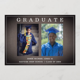 Chalkboard Multi Photo Graduation Invitation