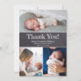 Chalkboard Multiple Photos Baby Boy Shower  Thank You Card