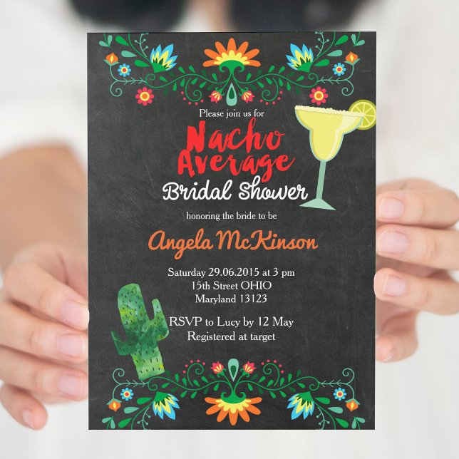 Chalkboard Nacho Average Bridal Shower Invitation (Creator Uploaded)