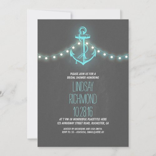 chalkboard nautical bridal shower invitation