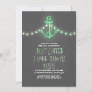 chalkboard nautical engagement party invitation