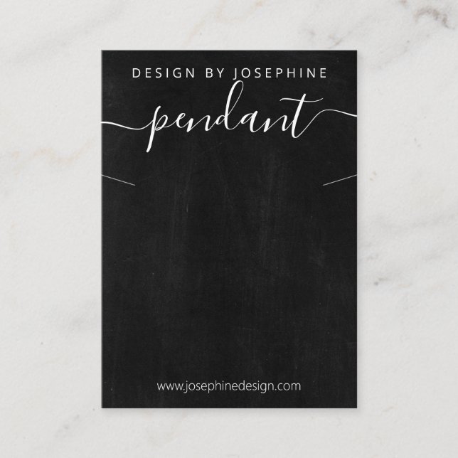 Chalkboard Necklace Pendant Display Business Card (Front)